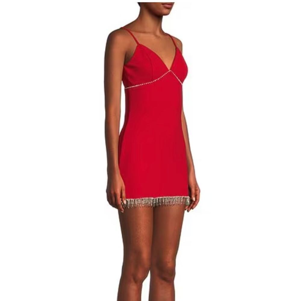 Lulus Red Mini Dress Y2K Glam rhinestones size XL Homecoming Date Party 90s